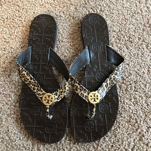 Tory Burch leopard thong sandal